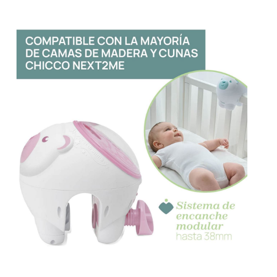 CHICCO Proyector Osito Polar Rosa