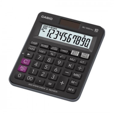 CASIO MJ-100D Calculadora de Escritorio &ndash; 10 D&iacute;gitos, Verificaci&oacute;n de 150 Pasos, Impuestos, Memoria y Correcci&oacute;n, Bicolor