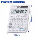 CASIO MS-20UC-WE Calculadora de Escritorio Blanca – 12 Dígitos, Cálculo de Impuestos, Diseño Compacto, Solar + Batería