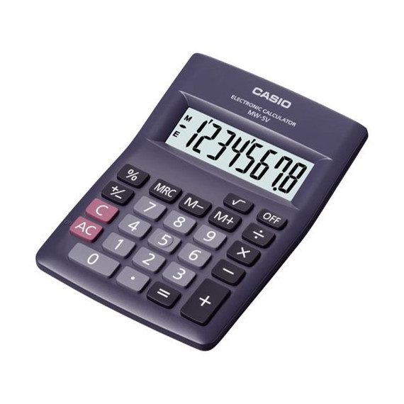 CASIO MW-5V-BK Calculadora Electrónica de Escritorio – Pantalla Grande de 8 Dígitos