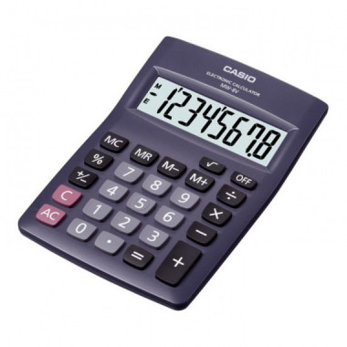 CASIO MW-8V-BK Calculadora de Escritorio &ndash; 8 D&iacute;gitos, Doble Alimentaci&oacute;n, Funci&oacute;n de Ra&iacute;z Cuadrada, Tecla Off