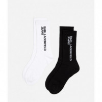 Klj 2PK Socks White/black  KARL LAGERFELD