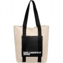 Klj Ns Shopper Box Logo Natural  KARL LAGERFELD