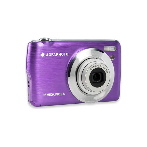 AGFAPHOTO Camara de Fotos Digital DC8200 Purpura 21MP, Full HD con Tarjeta 16GB