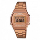 CASIO B640WC-5A – Reloj Digital Unisex Retro, Color Oro Rosa, Acero Inoxidable, Luz Led, Alarma, Wr 50M