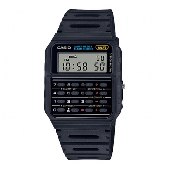 CASIO CA-53W-1 – Reloj Digital Unisex con Calculadora, Negro Clásico, Retro Vintage, Wr, Correa de Resina