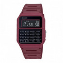 CASIO CA-53WF-4B – Reloj Calculadora Unisex Digital Vino Tinto, Retro Vintage, Wr, Cuarzo, Correa de Resina