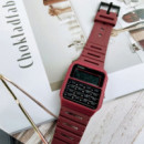 CASIO CA-53WF-4B – Reloj Calculadora Unisex Digital Vino Tinto, Retro Vintage, Wr, Cuarzo, Correa de Resina