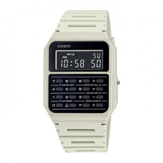 CASIO CA-53WF-8B – Reloj Calculadora Unisex Digital Beige, Retro Vintage, Wr, Cuarzo, Correa de Resina
