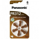 PANASONIC Pila Audifono Zinc Air Pack de 6 PR312 1.4V PLI152