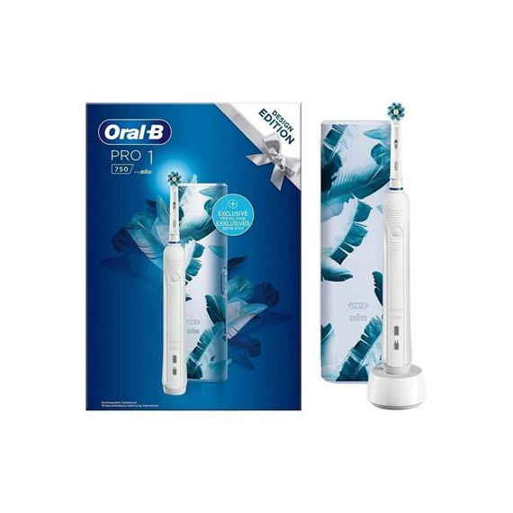 ORAL-B Cepillo Dientes Electrico PRO1 750 Blanco con Estuche Viaje D16.513.1UX