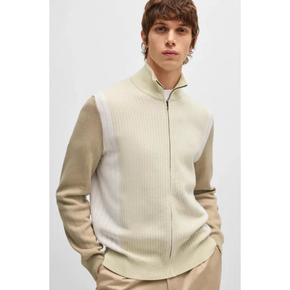 Chaquetas y Abrigos Cárdigan BOSS H-bejino Gris con Cremallera