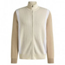 Chaquetas y Abrigos Cárdigan BOSS H-bejino Gris con Cremallera