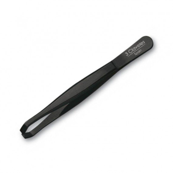 3 CLAVELES Pinza Depilar Estrecha Negra REF80128