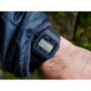 CASIO F-91W-1 – Reloj Digital Clásico Unisex, Negro con Detalles Azul y Rojo, Wr