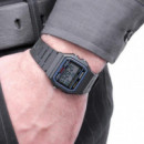 CASIO F-91W-1 – Reloj Digital Clásico Unisex, Negro con Detalles Azul y Rojo, Wr