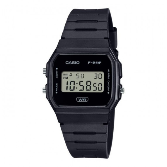 CASIO F-91WB-1A – Reloj Digital Unisex Negro Mate, Estilo Retro Minimalista, Wr