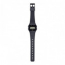 CASIO F-91WB-8A – Reloj Digital Unisex Negro Mate con Detalles Dorados, Estilo Retro, Wr