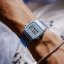 CASIO F-91WS-2E – Reloj Digital Azul Translúcido Unisex, Cronómetro, Luz Led, Wr, Ultraligero