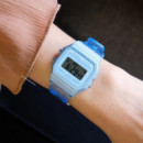 CASIO F-91WS-2E – Reloj Digital Azul Translúcido Unisex, Cronómetro, Luz Led, Wr, Ultraligero