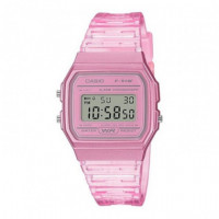 Reloj CASIO F-91WS-4E Digital Unisex con Carcasa Transparente Rosa y Estilo Retro