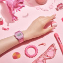 CASIO F-91WS-4E – Reloj Digital Rosa Translúcido Unisex, Cronómetro, Alarma, Luz Led, Wr