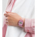 CASIO F-91WS-4E – Reloj Digital Rosa Translúcido Unisex, Cronómetro, Alarma, Luz Led, Wr