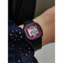 CASIO LA-20WH-4A – Reloj Digital Unisex Negro y Rosa, Cronómetro, Alarma y Luz Led, Wr 50M