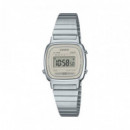 CASIO LA670WEA-8A – Reloj Digital Retro Plateado con Carátula Champagne