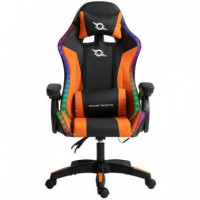 POWERGAMING Silla Gaming Led Rgb Negro/naranja Incluye Cojines Cervical y Lumbar