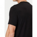 Camiseta Elástica con Logotipo Triángulo de GUESS