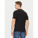 Camiseta Elástica con Logotipo Triángulo de GUESS