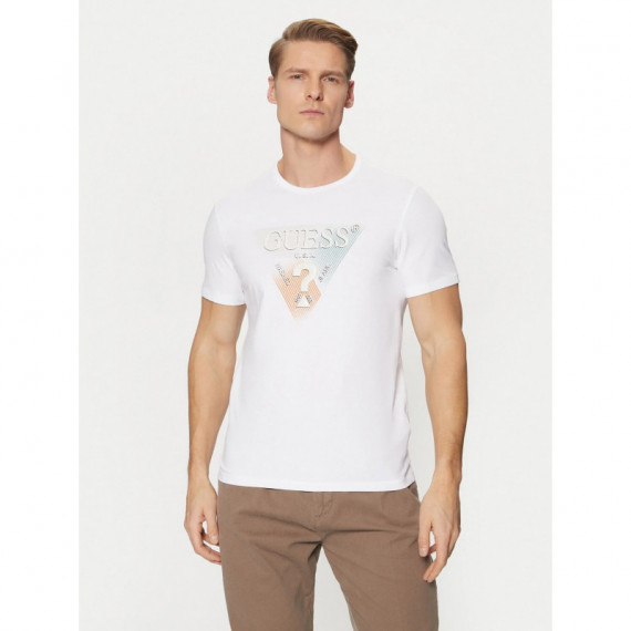 Camiseta Elástica con Logotipo Triángulo de GUESS