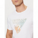 Camiseta Elástica con Logotipo Triángulo de GUESS