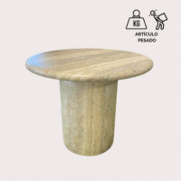 Mesa Auxiliar de Jardín Mergui 60 Cm ø Concreto Look Travertino Arena Negra®  ARENA NEGRA