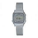 CASIO LA670WEM-7 – Reloj Digital Vintage Plateado con Malla Milanesa
