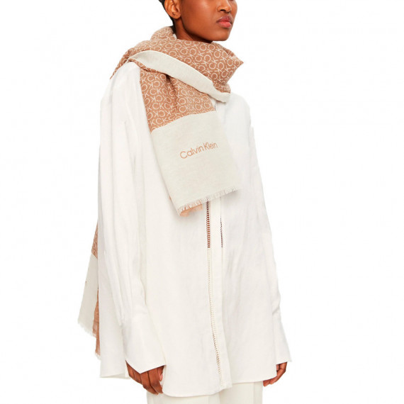 Foulard Minimal Logo Linen Stole  CALVIN KLEIN