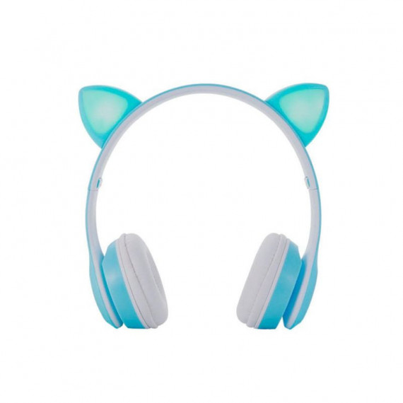 ONE+ Auriculares BLUETOOTH NC3228 Orejas de Gato Azul  250MAH / Fm / Microsd / Iluminacion Led