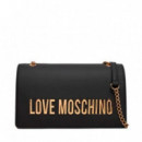 Bolso Grs con Cadena  LOVE MOSCHINO