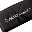 Cartera con Cremallera en el Contorno con Rfid  CALVIN KLEIN JEANS