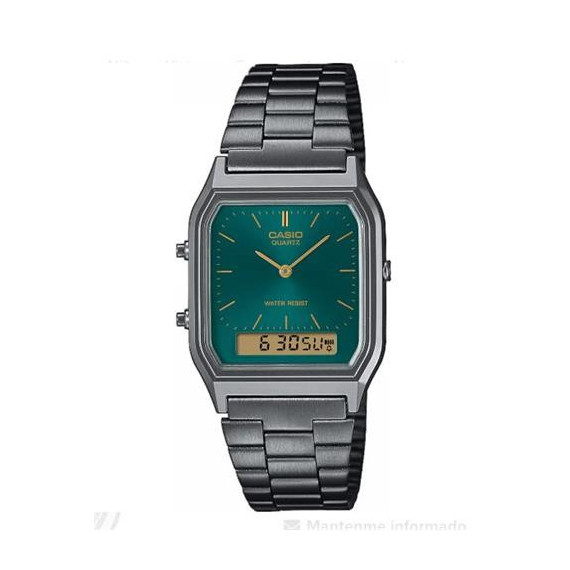 CASIO Coleccion AQ-230EGG-3AEF Reloj Digital/analogico Correa Acero Inox Esfera Verde,cronometro
