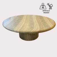 Mesa Auxiliar de Jardín Mergui 105 Cm ø Concreto Look Travertino Arena Negra®  ARENA NEGRA