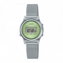 CASIO LA700WEM-3A – Reloj Digital Verde con Malla de Acero Inoxidable y Estilo Retro