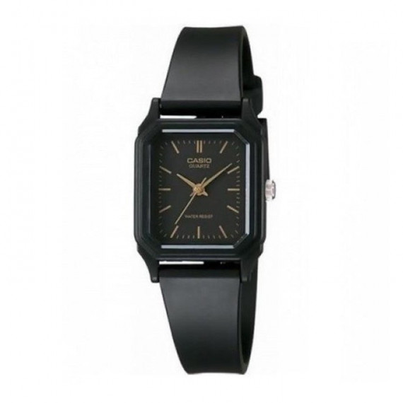 CASIO LQ-142-1E Reloj Analógico para Mujer – Clásico, Minimalista, Caja Negra, Pulsera de Resina, Wr