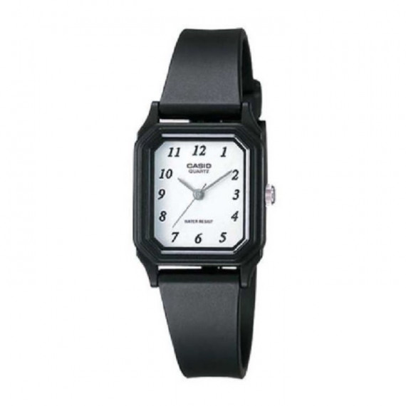 CASIO LQ-142-7B – Reloj Análogo Clásico Negro con Carátula Blanca y Caja Cuadrada