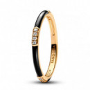PANDORA Anillo Esmalte Negro & Gemas 163686C01