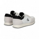 Talon Negro Dep.ante+piel Blanco  CALVIN KLEIN