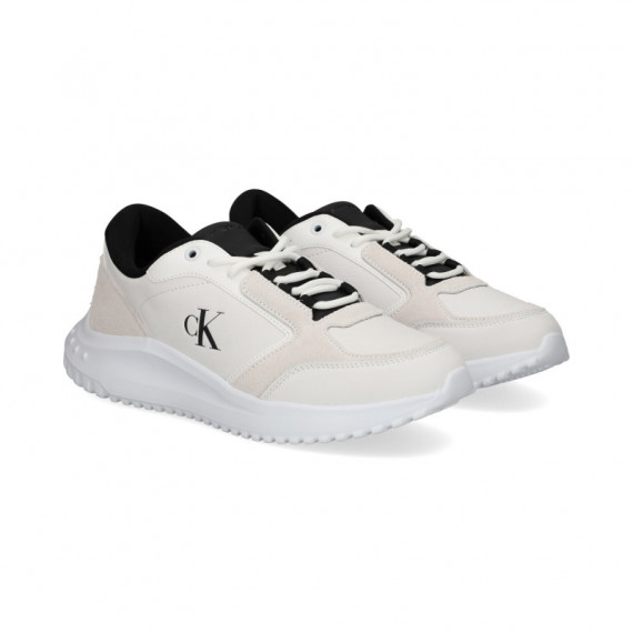 Talon Negro Dep.ante+piel Blanco  CALVIN KLEIN