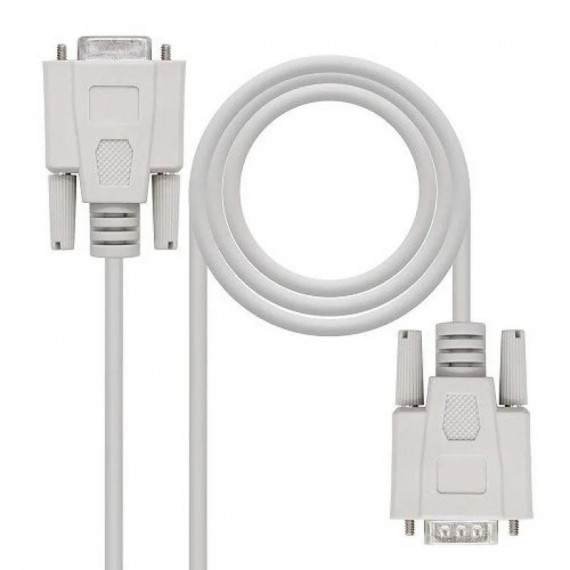 Cable Serie NANOCABLE RS232 DB9/M - DB9/H 3M White