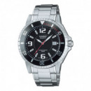 CASIO MTD-1053D-1A – Reloj Diver Negro 200M con Bisel y Brazalete de Acero